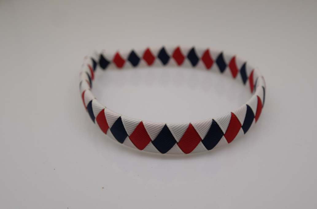 Woven headbands Colors: Navy Blue, Red, White